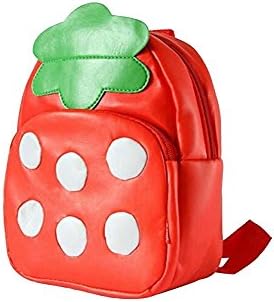 AIIGOU Toddler Leather Satchel Animal Fruit Cartoon Backpack 13 Styles - strawberry pattern