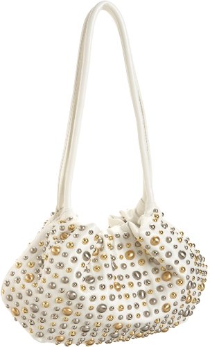 SR SQUARED by Sondra Roberts Studded Drawstring Shoulder Bag
