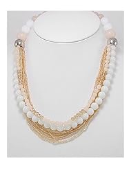 Light Yellow Plastic Necklace In Zinc
