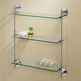 Premier 3-Tier Wall Glass Shelf in Chrome