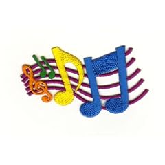 Aufn�her B�gelbild Iron on Patches Applikation Musik Notenschl�ssel Noten