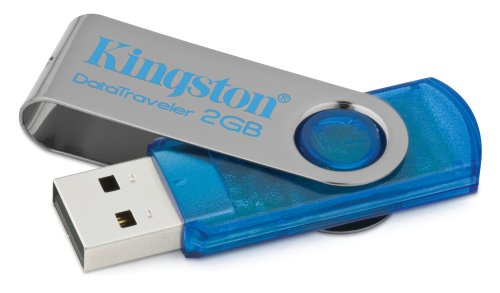 Kingston DT101C/2GB Flash Memory 2GB DataTraveler 101 with Secure Traveler (Cyan)