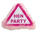 pink hen party warning badge