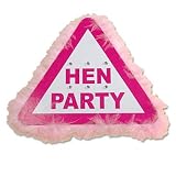 pink hen party warning badge