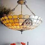 Tiffany Style Pendant Light with 3 Lights - Butterfly Patterned