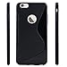iPhone 6 Case - LK S Shape Slim TPU Gel Rubber Soft Skin Silicone Case Cover for iPhone 6 (4.7inch) + Stylus Pen (TPU - Black)