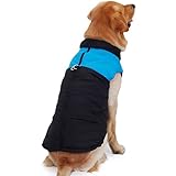 PAWZ Road Pet Clothes For Medium and Large Dogs Winter Warm Vest Jacket Easy On/Off Blue 7L