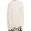 Premium Solid Color Pashmina Shawl Wrap Stole Scarf - Off White / Ivory