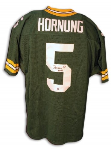 Paul Hornung Green Bay Packers Autographed/Hand Signed Green Jersey with HOF 86 Inscription