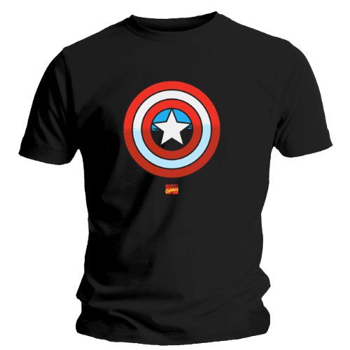 Mens Captain America – Shield T-Shirt Black 2994TSBPL Large
