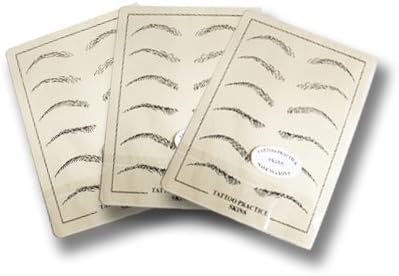 Cosmetic Permanent Makeup Eyebrow Tattoo Practice Skin 3 Pc