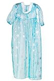 HBB Girl Snow Princess Ice Blue Dress Costume With Long Snowflake Cape, Size 4-12 (Size 7/8)