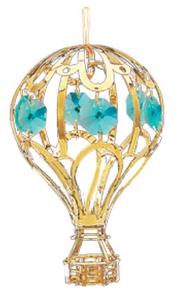 24k Gold Balloon Ornament – Green Swarovski Crystal 24k Gold Balloon Ornament – Green Swarovski Crystal