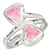 Sterling Silver Wrap Around Double Heart Ring with Pink Cubic Zirconias