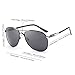 HDCRAFTER Polarized Aviators Metal Frame Sunglasses Black for Men