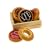 Six Wooden Donuts in Crate - Santoys