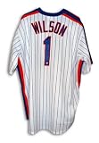 Mookie Wilson Signed New York Mets White Pinstripe Throwback Majestic Jersey - 1986 WS Champs