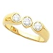 14K Yellow Gold Diamond Three-Stone Ring - 0.50 Ct.