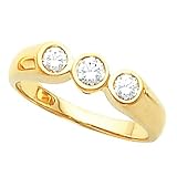 14K Yellow Gold Diamond Three-Stone Ring - 0.33 Ct.