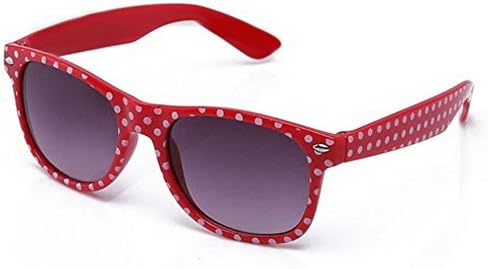 Wayfarer Sunglasses Classic 80's Vintage Style Design (Kids Polka Dot Red)