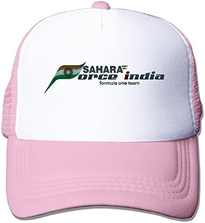 QATARINA Custom Sahara Force India F1 Team Logo Mesh Cap Baseball Hat Pink