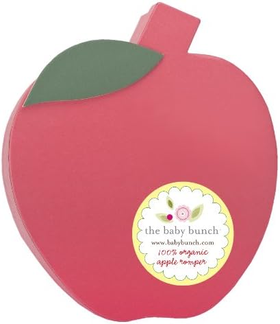 The Baby Bunch 0-6 Months Organic Apple One-Piece Bodysuit, Buff