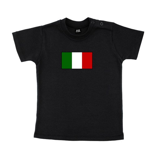 Baby – Kleinkinder T-Shirt – Italiafahne groß Grün-Weiß-Rot – Textil black / Motiv farbig Gr. 18-24 Monate