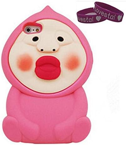Topit iphone 6 4.7" The Stylish Farm Elves Kobito Dukan Style Soft Silicone Material Back Case Cover For Apple iphone 6 4.7 inch Release on 2014 + 1 Pcs Wristband (Pink)