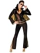 Black Elvis Costume Womens Elvis Impersonator Costume Jumpsuit Cape