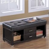 Leather Bench in Cappuccino