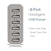 Mopower 50 Watt 10A 6 Ports USB Charger Portable Power Adapter Desktop Charger Station for iPhone, Android Smartphones,iPad ,Tablet ,iPod ,GPS , Camera,and More White