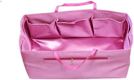 Handbag Organizer by ZoeyBag, LV Speedy Purse-Organizer with 9 Pockets + Side Concealed Zippered Storage for Credit Cards & Cash -Adds Structure to Any Bag - Protects Inside Lining of Purse Against Pen Marks, Cosmetic Stains -Folds Easily, 3 Colors (Neverfull GM, Soft Pink)