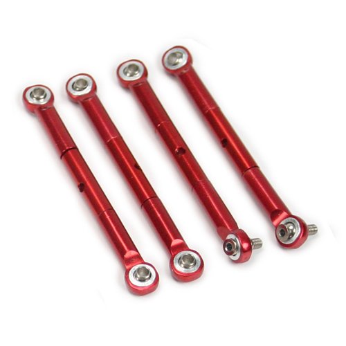 Slash 4X4 1:16 Aluminum Alloy Front/Rear Adjustable Toe Link Hop Up Upgrade, Red by Atomik RC - Replaces Part 7038