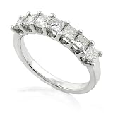 14K White Gold 1.00ctw Princess Cut Diamond Band (HI/I1-I2)