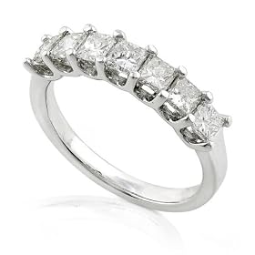 1.00ctw 14K White Gold Princess Cut Diamond Band (HI/I1-I2)