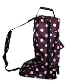 English Long Boot Travel Bag Pink Polka Dots