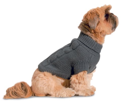 Dogs Kingdom DKROLPULB Rollkragenpullover mit Zopfmuster, 35 cm R&uuml;ckenl&auml;nge, braun Preisvergleich