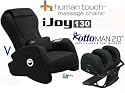 iJoy 130 Black Human Touch Massage Chair + Ottoman 2.0 Calf and Foot Massager