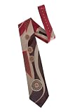 Loose Change Woven Tie in burgundy, taupe