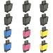 12 Brother High Capacity Compatible (6 Black, 2 Cyan/Mag/Yell) - MFC210C, MFC215C, MFC410N, MFC420CN, MFC425CN, MFC620CN, MFC640CW, MFC820CW, MFC3240C, MFC3340, MFC5440CN, MFC5840CN - DCP110C, DCP115C, DCP117C, DCP120C, DCP310CN, DCP315CN, DCP340CW by PCFuel
