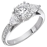 Trillion/Round Diamond Engagement RIng .65cttw (cz ctr