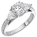 Jewelry : Trillion/Round Diamond Engagement RIng .65cttw (cz ctr
