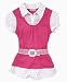 Beautees Girls Belted Polka Dot Layered Top