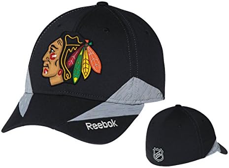 Chicago Blackhawks Black Practice Flex Fit Hat