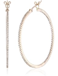 Sethi Couture "Simple Elegance" 1.5 Inch Pink Diamond Micro Hoop Earrings