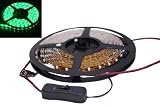 Hitlights® LED Green Lighting Strip, 300 LEDs, 3528 Type SMD, 5 Meter or 16.4 Ft, 12 Volt, 24 Watt, With On/Off Switch