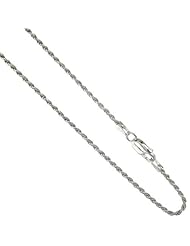 Sterling Silver Italian 1.4 mm Rope Chain Necklace Diamond Cut Diamond cut Nickel Free. available in sizes 16 - 24 inch