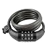 Wordlock CL-411-BK 4-Letter Combination 5 Foot Cable Bike Lock, Black