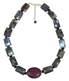 14k Gold Filled Labradorite Necklace w/ Ruby, 16-18