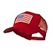 6 Panel Mesh American Flag White Patch Cap - Red W38S61E